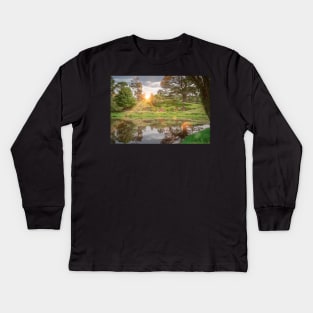 Sunset over the Shire Kids Long Sleeve T-Shirt